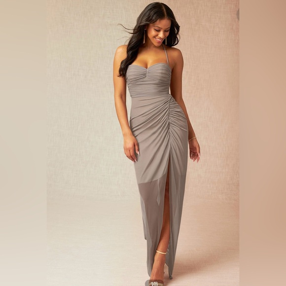 Azazie Taupe Dress (A6) worn once for a wedding ! - Picture 3 of 15